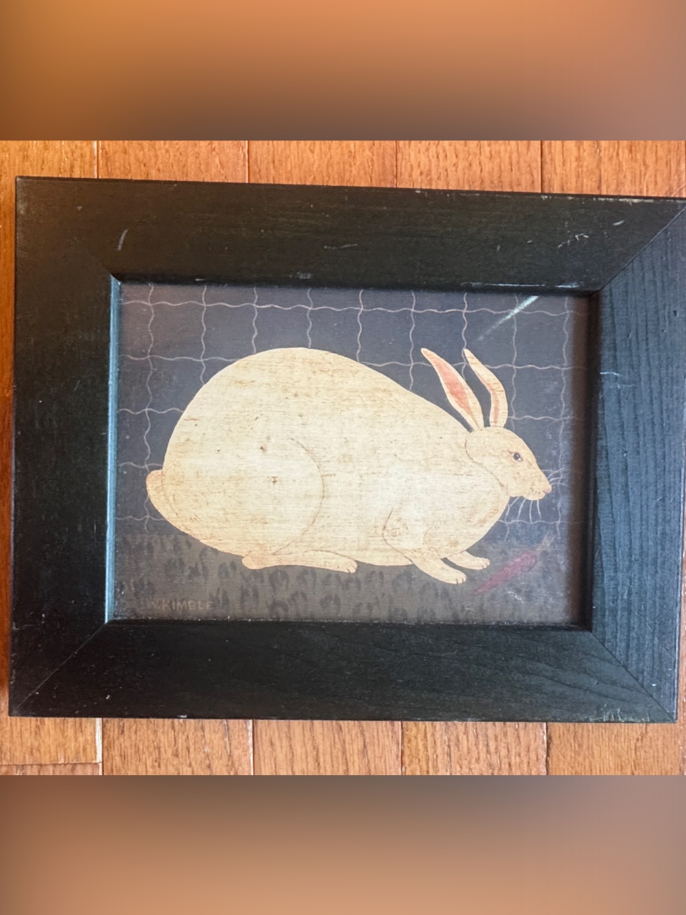 Framed White Rabbit Wall Art by